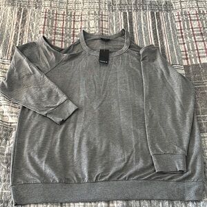 Lightweight french terry cold shoulder sweatshirt
